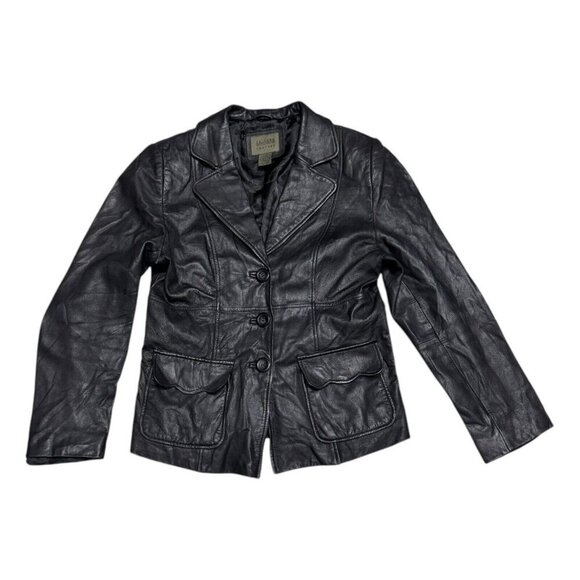 VINTAGE LEATHER John Paul Richard 90s Retro Casual Designer Jacket Womens 10 - Picture 1 of 5